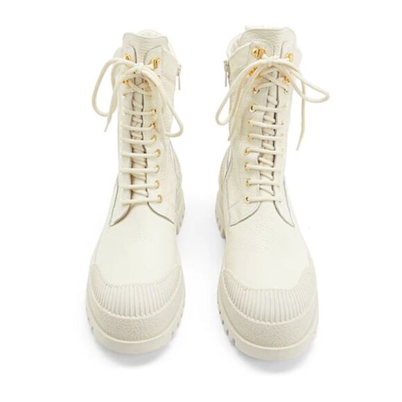 8 by Yoox Leather Cap Top Lace Up Boots - Picture 6 of 6